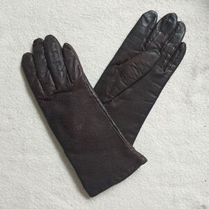 Genuine Leather Gloves Womens M/S*Brown Lined Quiet Luxury